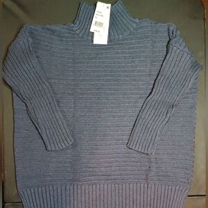 French Connection Dropped-Shoulder 3/4 Sleeve Sweater Navy Women's Sz XS